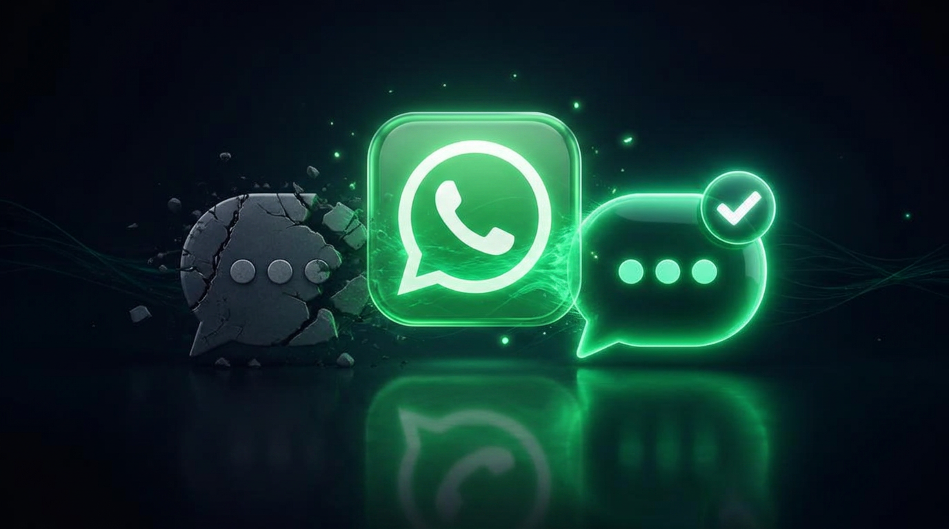 Transformação de mensagem quebrada em mensagem verificada no WhatsApp